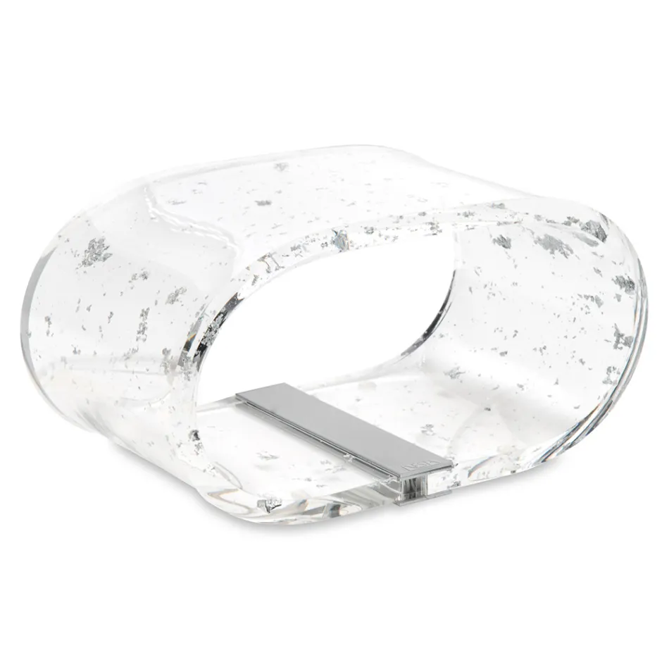 Tischlampe aus Acrylglas und Blattgold, Silber oder Kupfer - Gnassi Viadurini