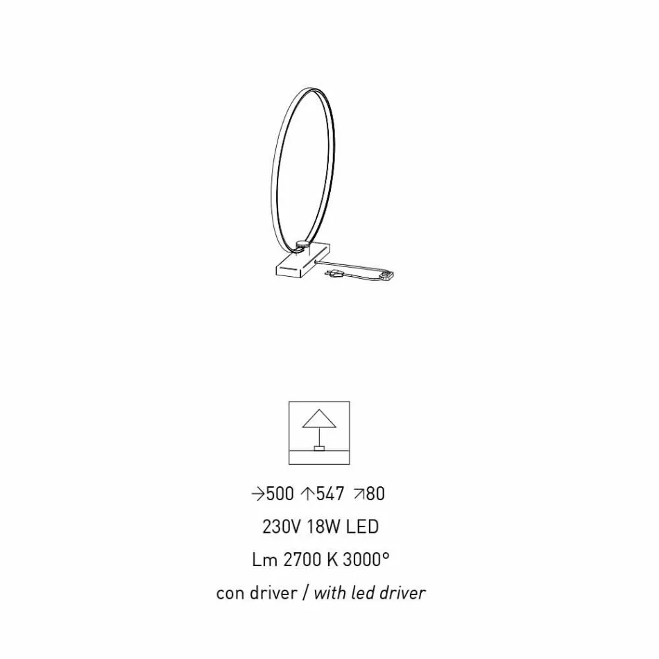 Design Tischleuchte aus schwarzem Aluminium und Messing Made in Italy - Norma Viadurini