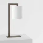 Design Tischlampe aus Metall und weißem Leinen Made in Italy - Bali Viadurini
