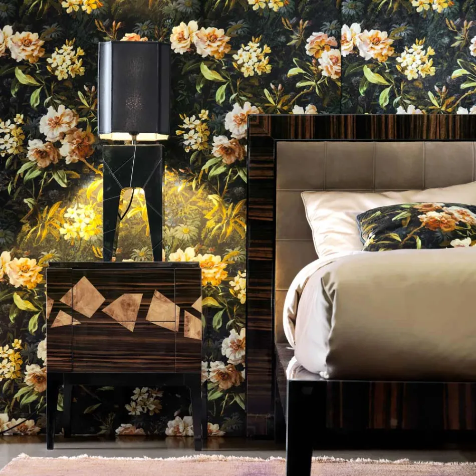 Design Tischlampe aus Massivholz Grilli Zarafa made Italy Viadurini