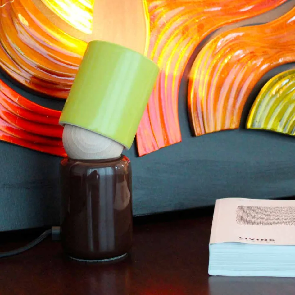 Keramische Tischlampe des modernen Designs hergestellt in Italien Asien Viadurini