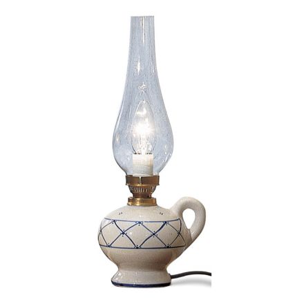 Vintage Design Tischlampe aus handbemalter Keramik - Pompeji Viadurini