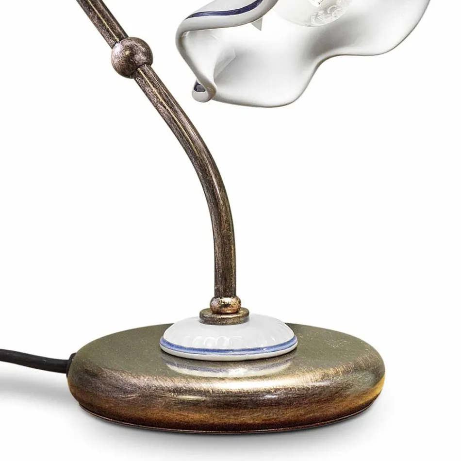 Tischlampe Eisen Keramik handbemalt Vintage Artisan - Chieti Viadurini