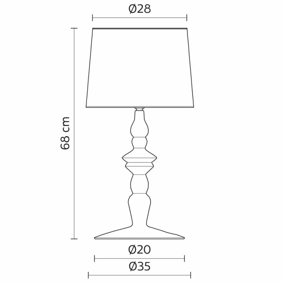 Tischlampe aus weißem Keramik- und Leinenlampenschirm 2 Abmessungen - Cadabra Viadurini