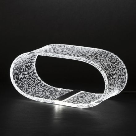 Tischlampe aus Acrylglas und Dekoration mit Lasergravur - Gnassi Viadurini