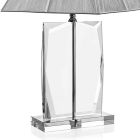 Tischlampe aus Kristall und quadratischer Luxuslampenschirm in Silber - Clezia Viadurini