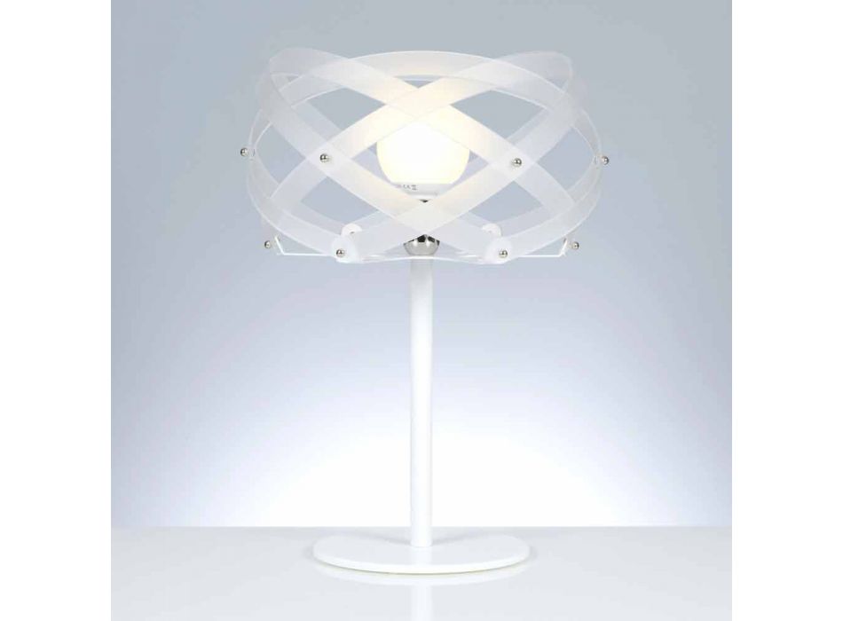 Tischlampe aus satiniertem weißem Methacrylat Durchmesser 40 cm Vanna Viadurini