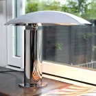 Tischlampe aus Chrom oder schwarzem Metall mit LED Made in Italy - Orlando Viadurini