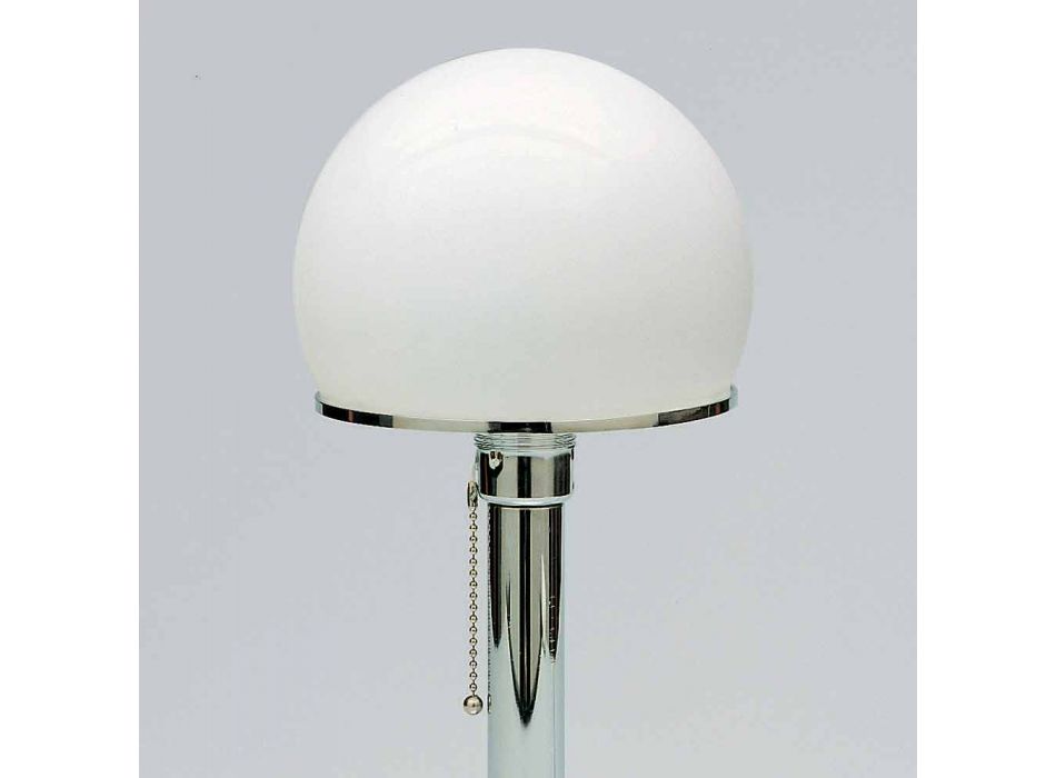 Tischlampe aus Opaline mit Chromstruktur Made in Italy - Toronto Viadurini