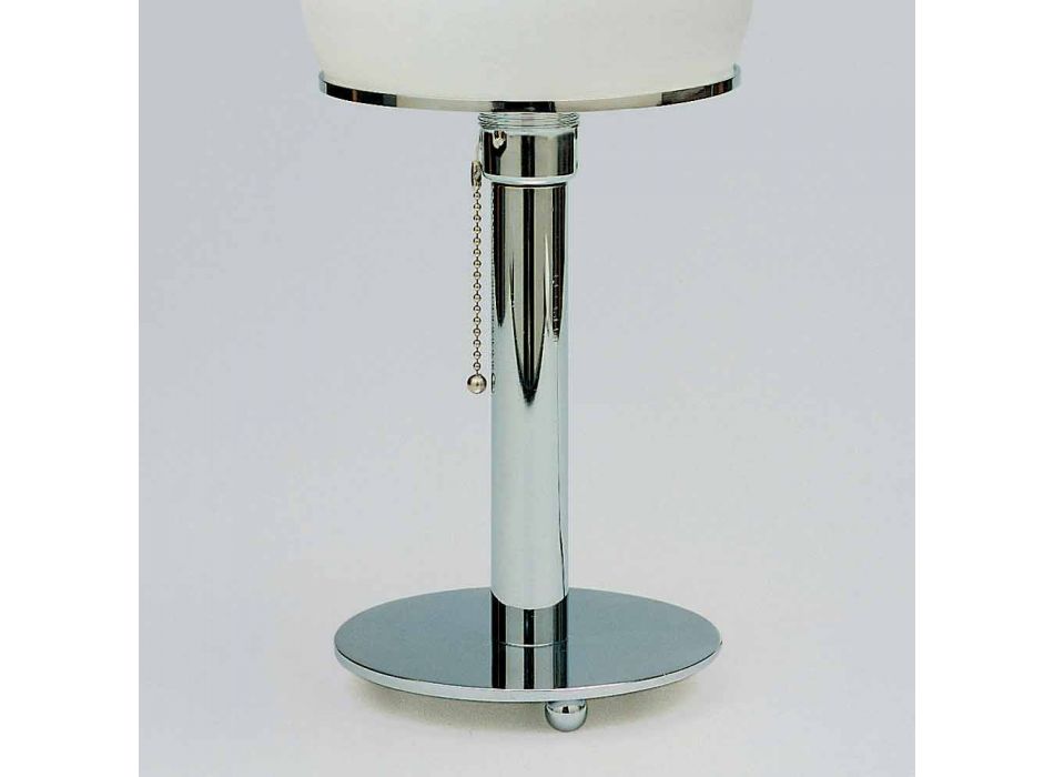 Tischlampe aus Opaline mit Chromstruktur Made in Italy - Toronto Viadurini