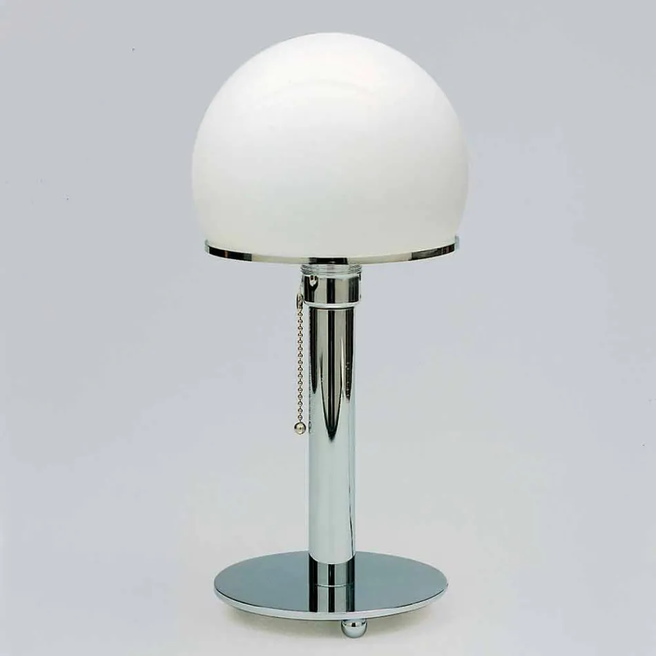 Tischlampe aus Opaline mit Chromstruktur Made in Italy - Toronto Viadurini