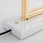 Tischlampe aus Messing und Harz mit Marmorsockel Made in Italy - Quizza Viadurini