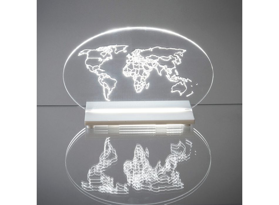 LED-betriebene Plexiglas-Tischlampe, hergestellt in Italien – Rapunzel Viadurini