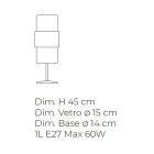 Tischlampe aus mundgeblasenem Glas in Venedig und Metall - Satomi Viadurini