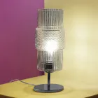 Tischlampe aus mundgeblasenem Glas in Venedig und Metall - Satomi Viadurini