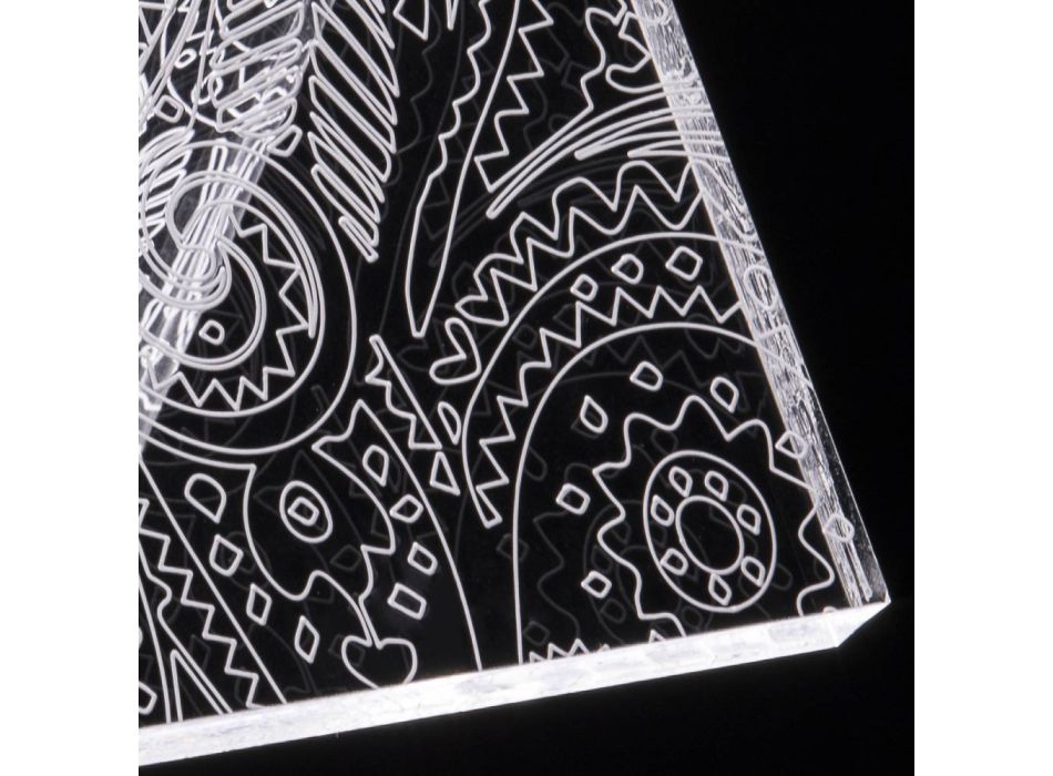 Tischlampe Led Kristall Acryl Gefaltet Laser Dekor - Possett Viadurini