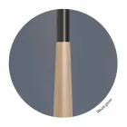 Moderne Tischlampe aus Metall, Holz und Organza Made in Italy - Boom Viadurini