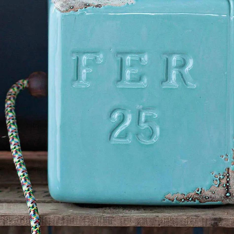 Industriestil Tischlampe aus Keramik und Eisen Valerie Viadurini