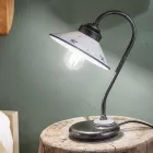 Tischlampe im Vintage-Stil aus handbemalter Keramik und Eisen - Asti Viadurini