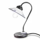 Tischlampe im Vintage-Stil aus handbemalter Keramik und Eisen - Asti Viadurini