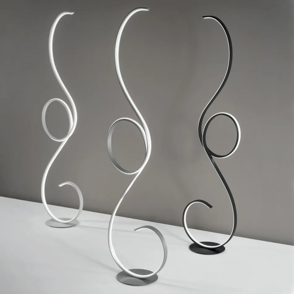 LED-Stehlampe mit Design-Klack lackierter Metallstruktur Viadurini