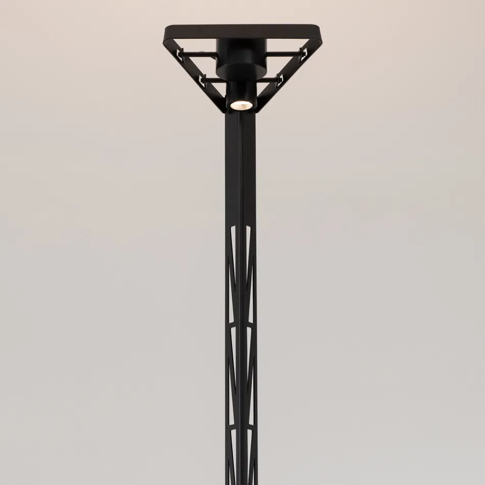 Ausziehbare Stehlampe Aluminium Mattschwarzes Leiterdesign - Watchful Viadurini