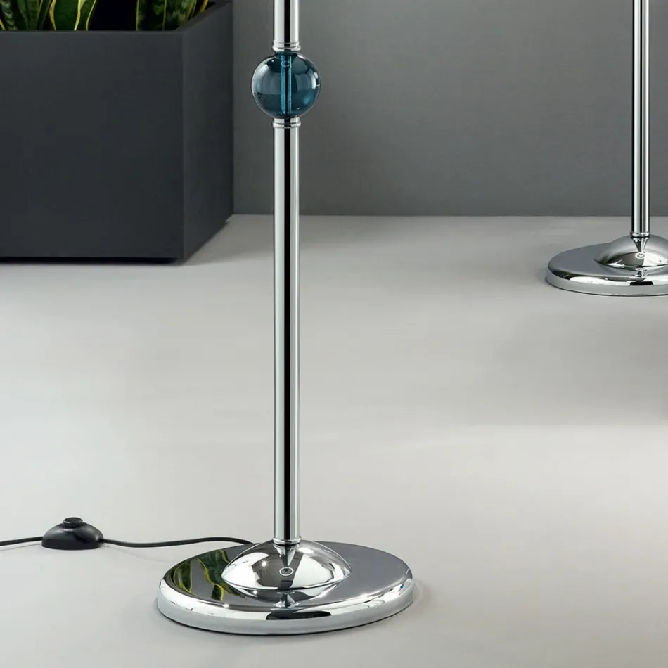 Klassische Stehlampe aus italienischem Kunsthandwerksglas und Lampenschirm - Memore Viadurini