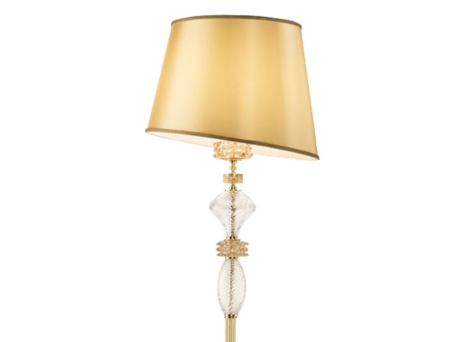 Stehlampe mit handgefertigtem Glasschirm Made in Italy - Saline Viadurini