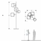 Design Stehleuchte mit glänzender Metallstruktur Made in Italy - Donatina Viadurini