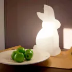 Design Stehleuchte, weißes Kaninchen für drinnen und draußen - Conigliostar Viadurini
