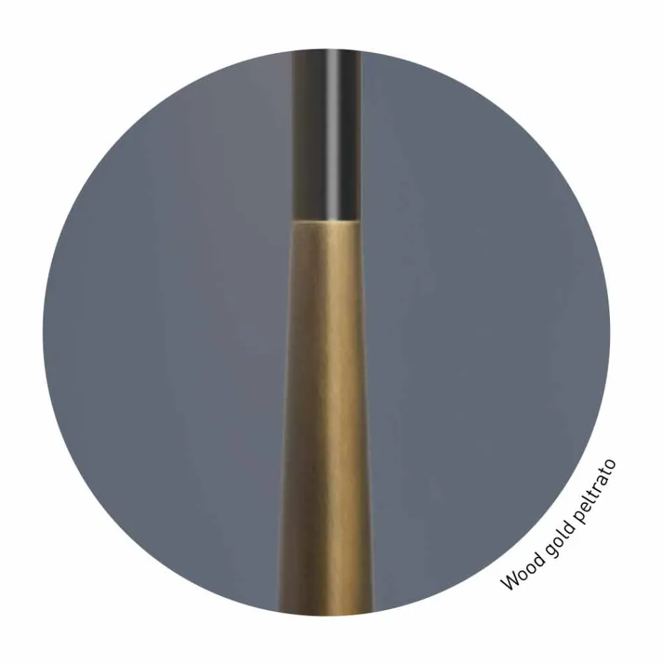 Design Stehleuchte aus Metall, Holz und Organza Made in Italy - Boom Viadurini