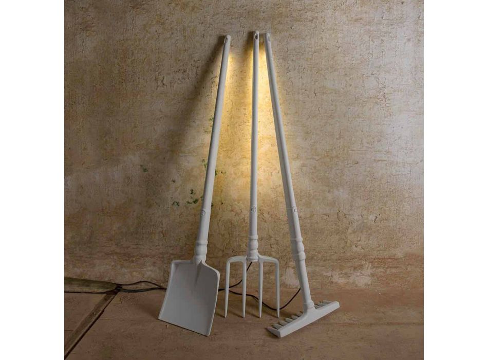 Außen Stehlampe in Weiß Technopolymer Design von 3 Formen - Werkzeuge Viadurini
