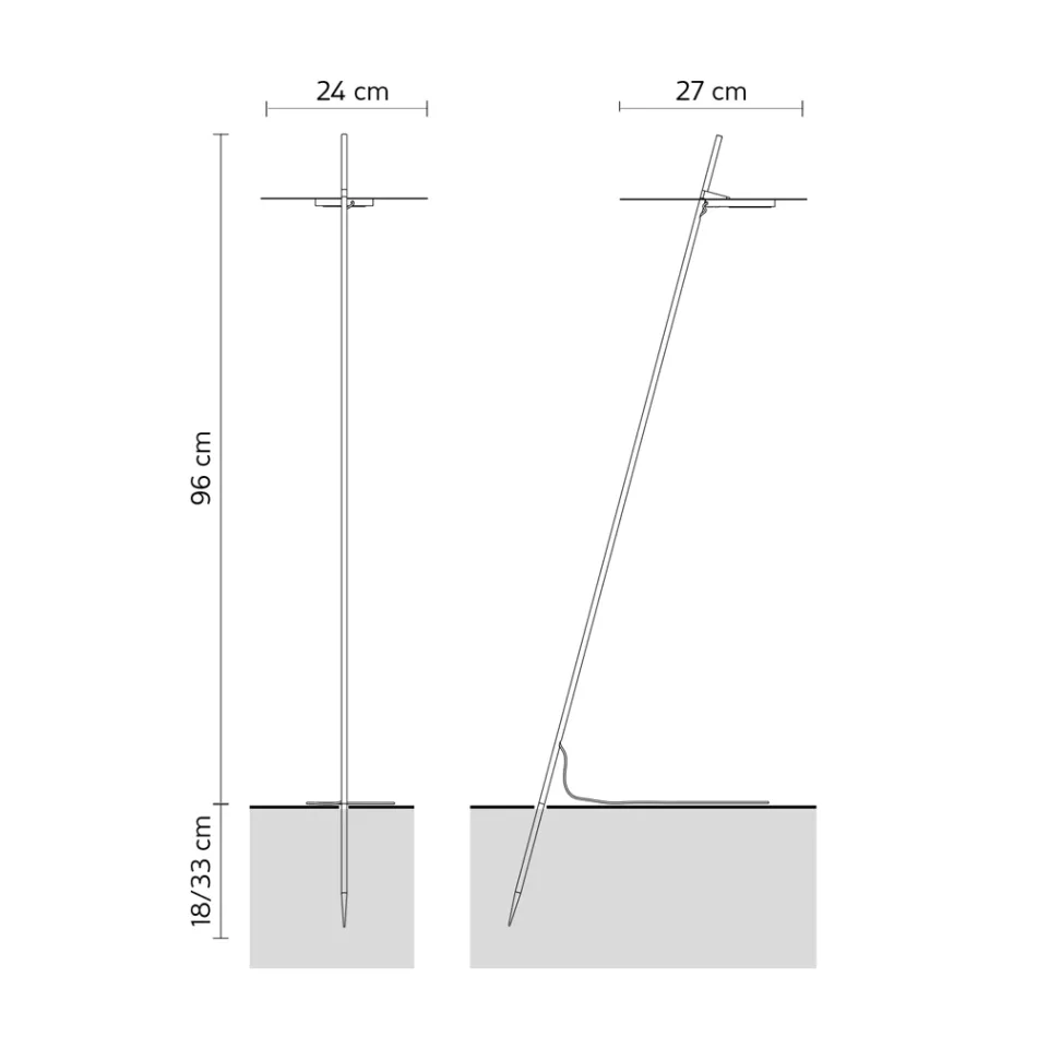 Garten-Stehlampe Aluminium Weiß Design mit Seerosenblatt - Cipriam Viadurini
