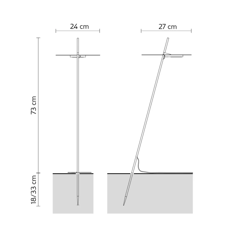Garten-Stehlampe Aluminium Weiß Design mit Seerosenblatt - Cipriam Viadurini