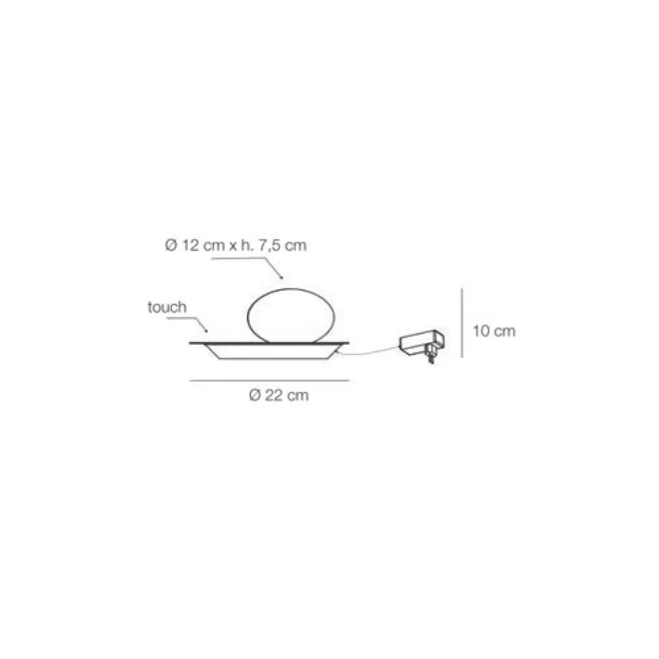 Stehlampe aus Aluminium, Metall und weißem Glas - Luma Viadurini