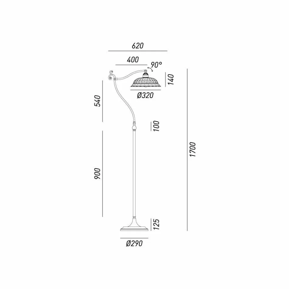 Stehlampe Jugendstil-Keramik Anita Il Fanale Viadurini