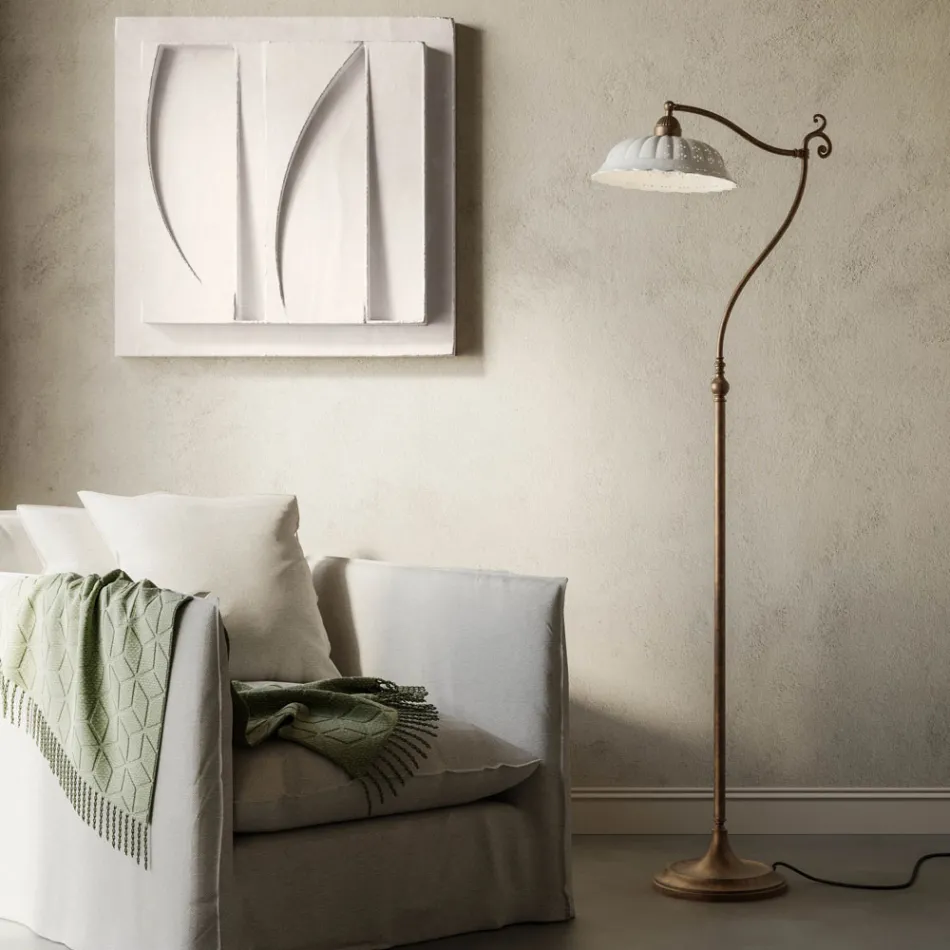 Keramik-Stehlampe im Liberty-Stil von Anita Il Fanale Viadurini