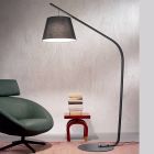 Stehlampe aus Metall mit Lampenschirm mit Stoffbezug - Rivella Viadurini