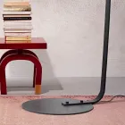 Stehlampe aus Metall mit Lampenschirm mit Stoffbezug - Rivella Viadurini