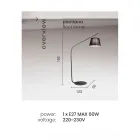 Stehlampe aus Metall mit Lampenschirm mit Stoffbezug - Rivella Viadurini