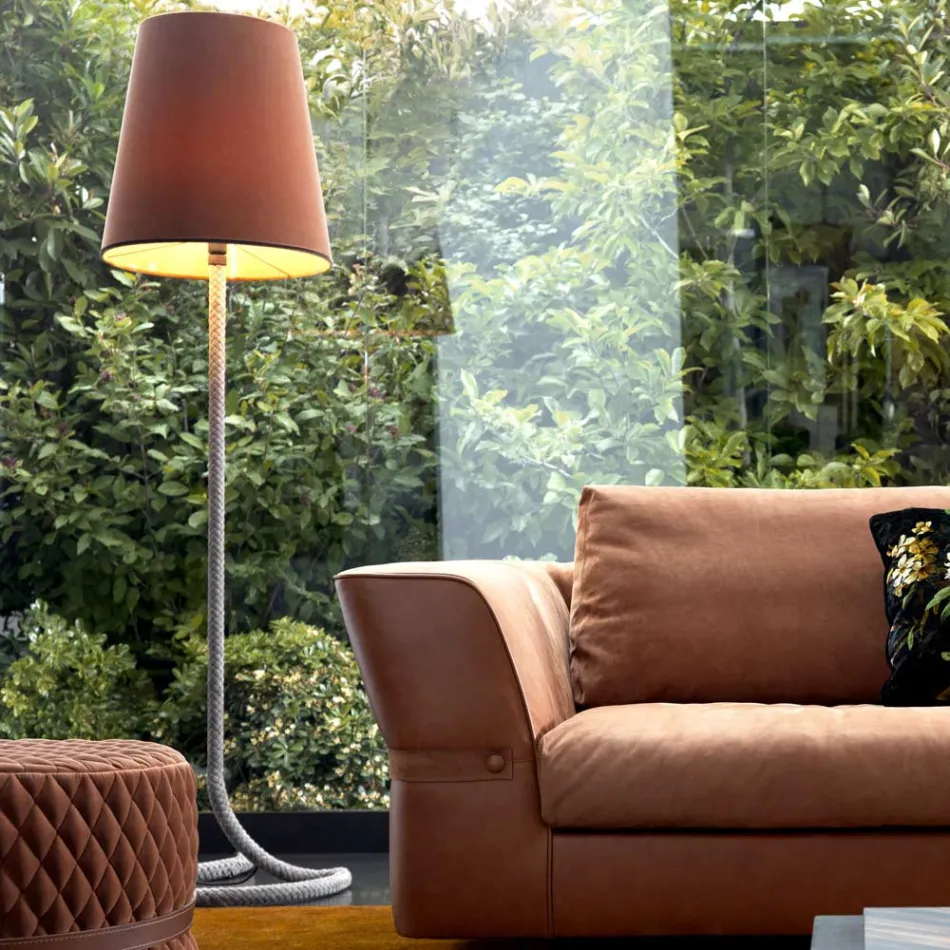 Stehlampe aus Metall und Stoff Grilli Snake made in Italy Viadurini