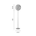 Stehlampe aus Metall und Glas, verziert mit konzentrischen Linien – Hackberry Viadurini