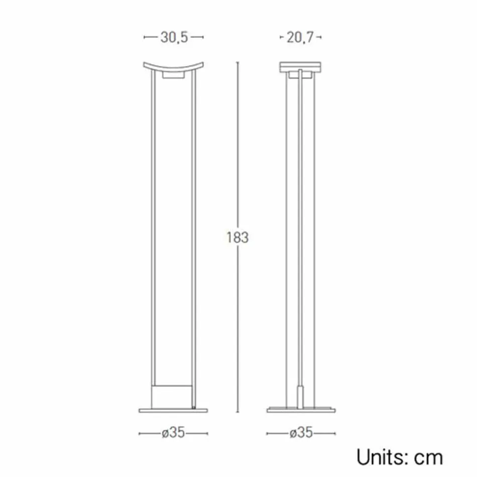 Stehlampe aus lackiertem Metall mit integrierter LED Made in Italy - Indra Viadurini