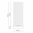 LED Stehleuchte aus grauem Technopolymer und weißen PVC-Stäben - Touch Viadurini