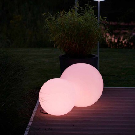 Mehrfarbige LED-Stehlampe aus weißem Kunststoff, rundes Design - Globostar Viadurini