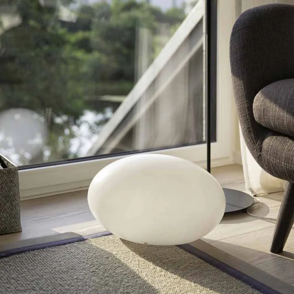 LED-, Solar- oder E27-Stehlampe in farbigem, modernem, ovalem Design - Uovostar Viadurini