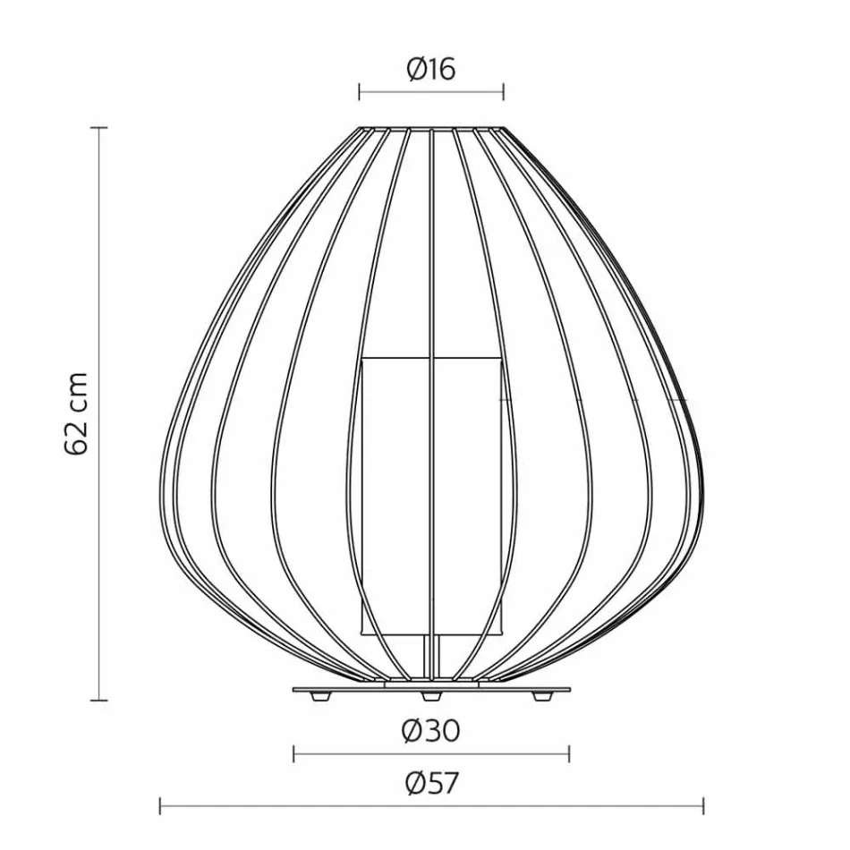 Steh- oder Stützlampe aus weißem oder bronzefarbenem Metalldraht - Laterne Viadurini