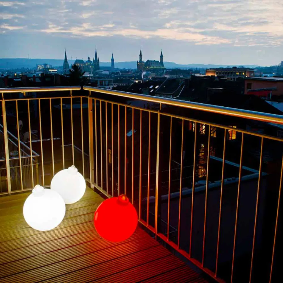 Innen- oder Außendekor Lampe Roter, weißer Weihnachtsball - Pallastar Viadurini