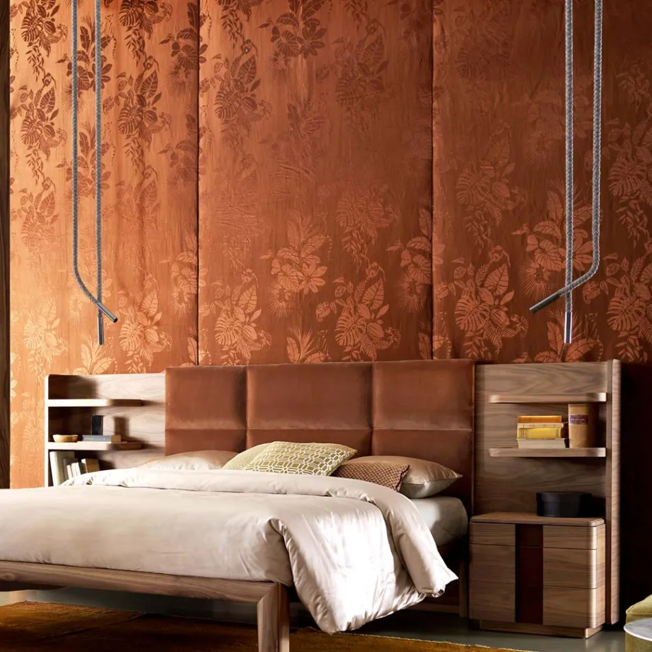 Design Pendellampe aus Leder und Metall Grilli Snake made Italy Viadurini