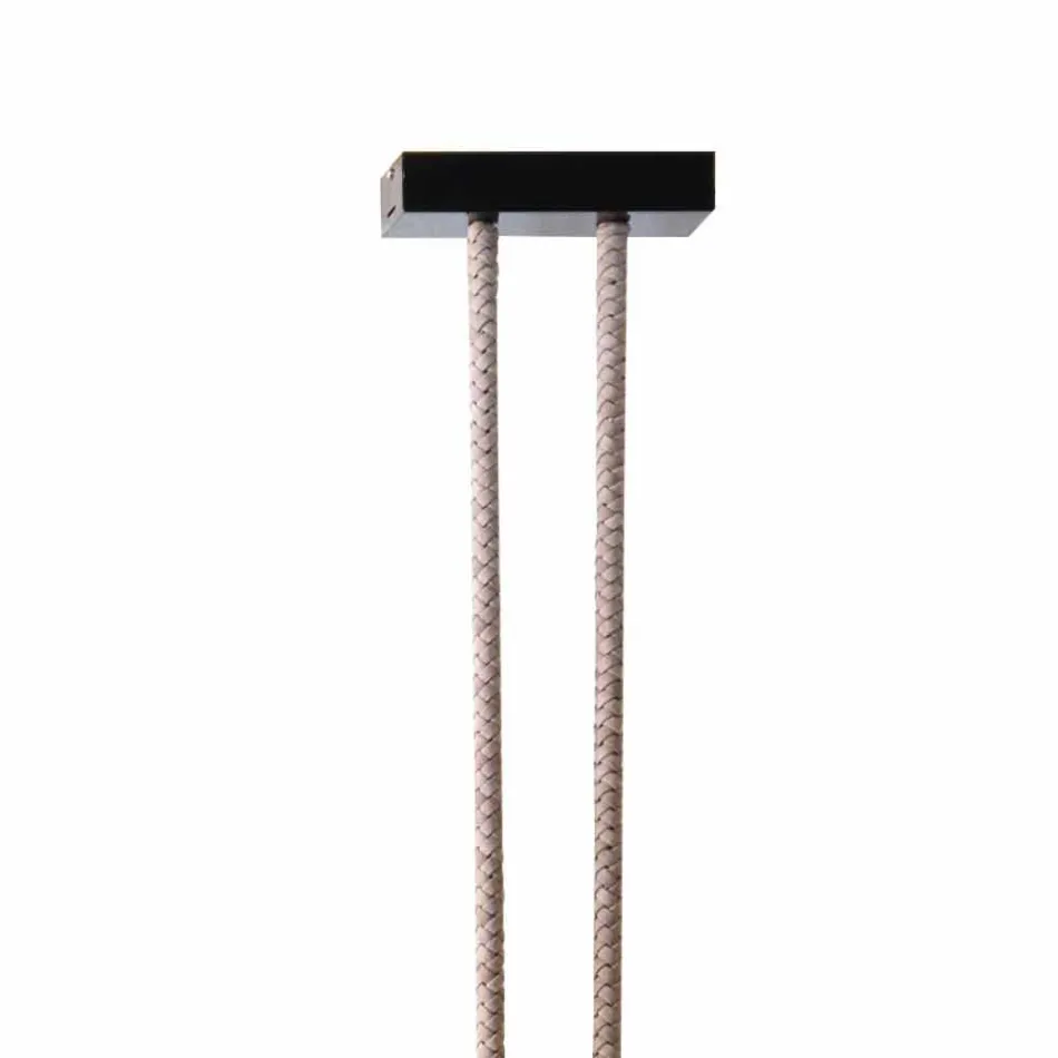 Grilli Snake made in Italy Designlampe aus Leder und Metall Viadurini